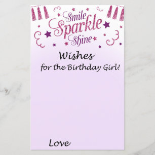 Papier Parties scintillant rose Voeux pour la fille d'ann