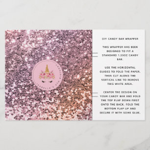 Papier Parties scintillant Unicorn Anniversaire Candy Bar