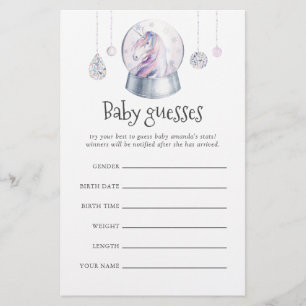 Papier Parties scintillant Unicorn Noël Baby shower Guess