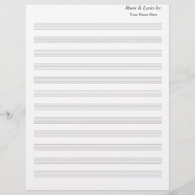 Papier Partition blanche Musique blanche 12 Étoiles sans  (Devant)