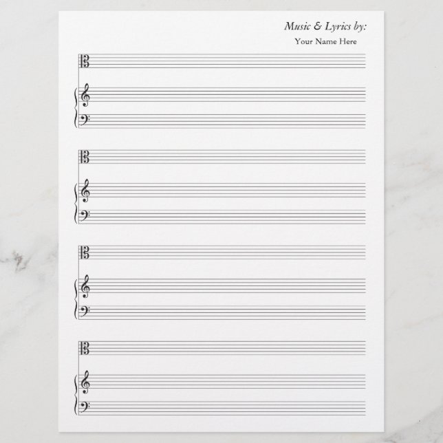 Papier Partition Vierge Alto Et Piano (Devant)