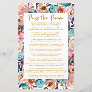 Papier Passez le Poem Shower Jeu, Jeux de Fête des mariée