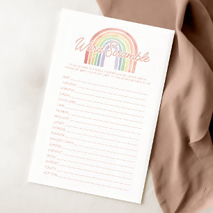 Papier Pastel Aquarelle Arc-en-ciel Bébé Word Scramble Je