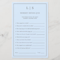 Pastel Blue Nursery Rhyme Quiz Baby shower Jeu