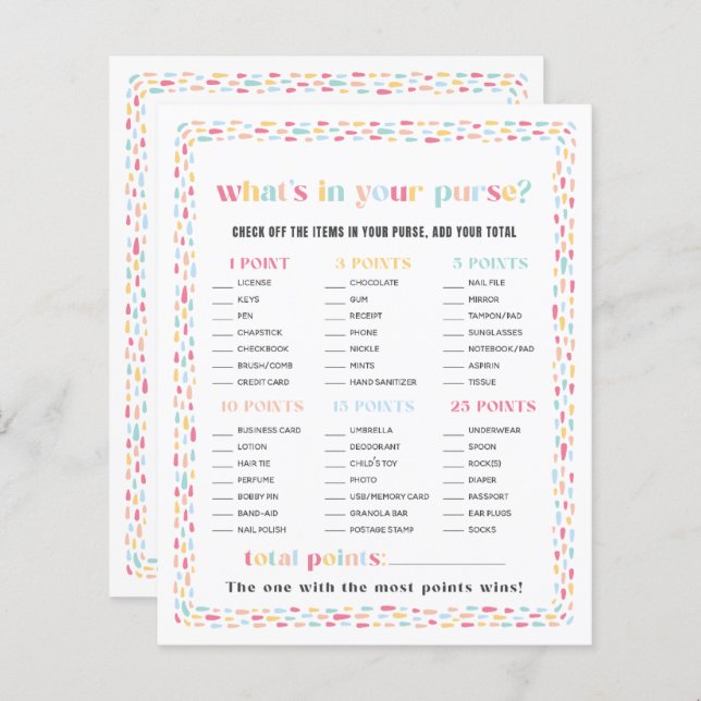 Papier Pastel Colours Baby shower arc-en-ciel Jeu de bour (Devant / Derrière)