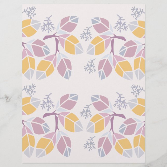 Papier Pastel Geometric Leaf  (Devant)