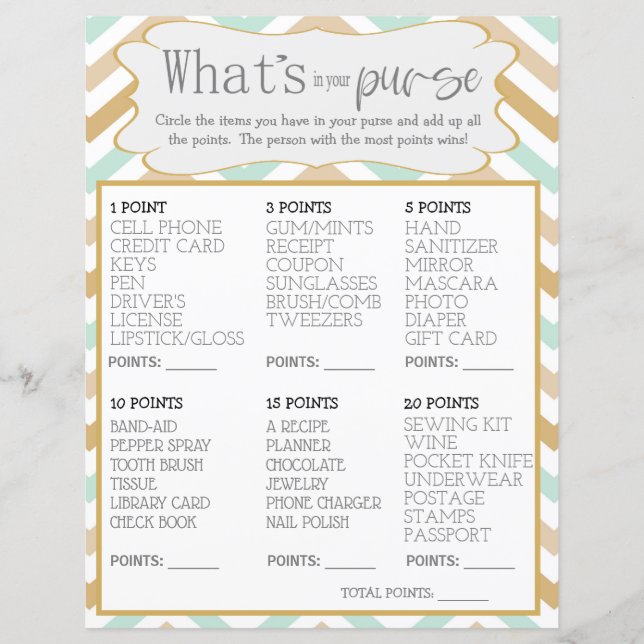 Papier Pastel Gold et Green Zig Whats dans votre sac (Devant)