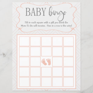 Papier Pastel Peach et Cream Geometry Baby Bingo