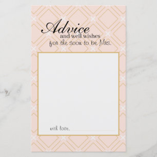 Papier Pastel Peach et Gold Geometry Advice Card
