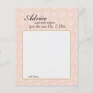 Papier Pastel Peach et Gold Geometry Advice Card