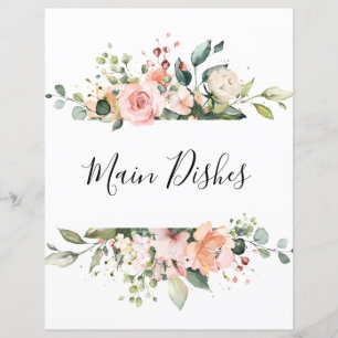 Papier Pastel Pink Blush Rose Floral Recette Divider