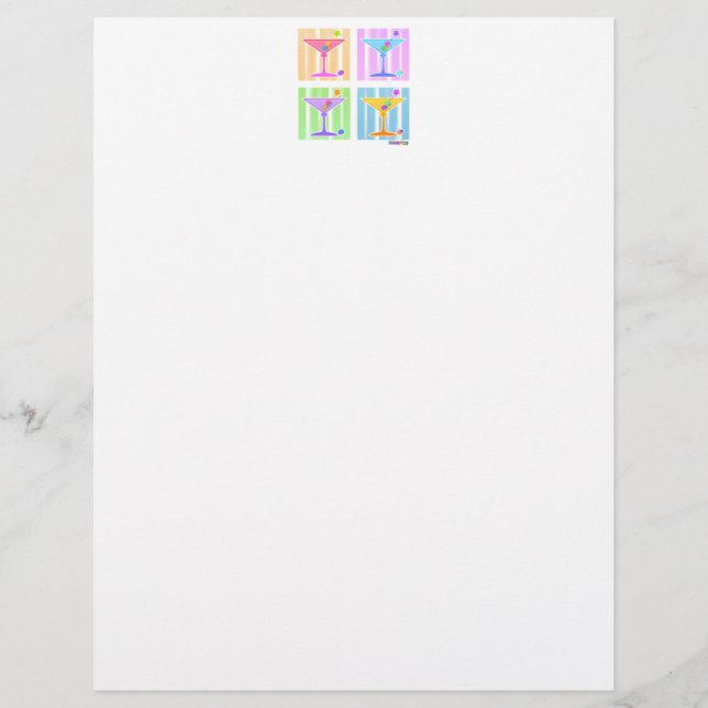 PAPIER PASTEL POP ART MARTINIS (Devant)