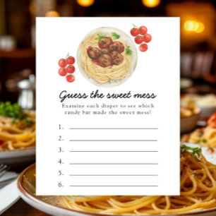 Papier Pâtes aux boulettes de viande - Devinez le jeu du