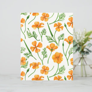 Papier Pavot de Californie, fleurs d'été, orange wil