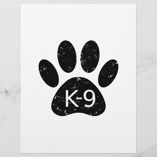 Papier Paw Chien en Perdu Grunge K-9 (Devant)