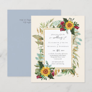 Papier Pays Tournesols Rustiques Bourgogne Mariage Rose