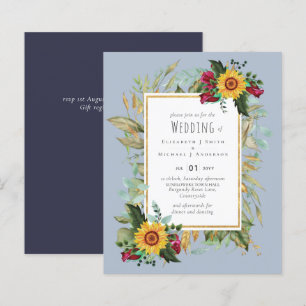 Papier Pays Tournesols Rustiques Bourgogne Mariage Rose