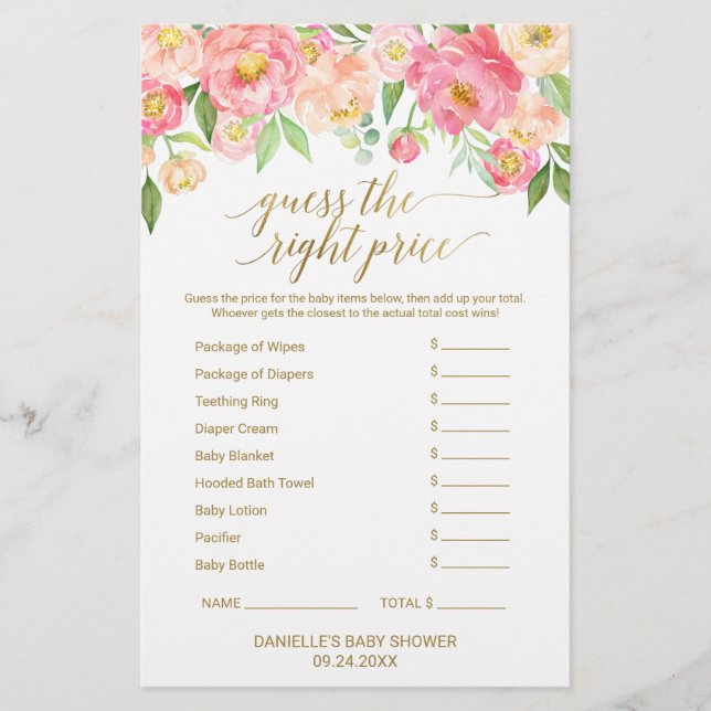 Papier Peach and Pink Peony Guidez le jeu au bon prix (Devant)