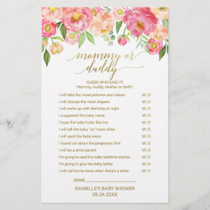 Papier Peach & Pink Peony Flower Word Scramble Jeu