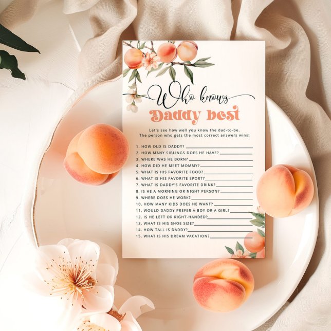 Papier Peach Qui connaît papa meilleur baby shower jeu (Créateur téléchargé)