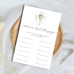 Papier Pearl & Prosecco Où Sont-Ils Allés Jeu De Mariage