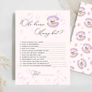 Papier Pearl Qui Connaît Maman Meilleur Baby shower Jeu