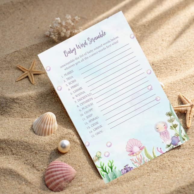 Papier Pearl Sea Baby Word Scramble (Créateur téléchargé)