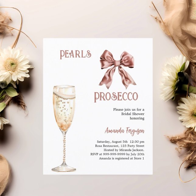 Papier Pearls Pourcot arc rose Poudre nuptiale invitation (Créateur téléchargé)