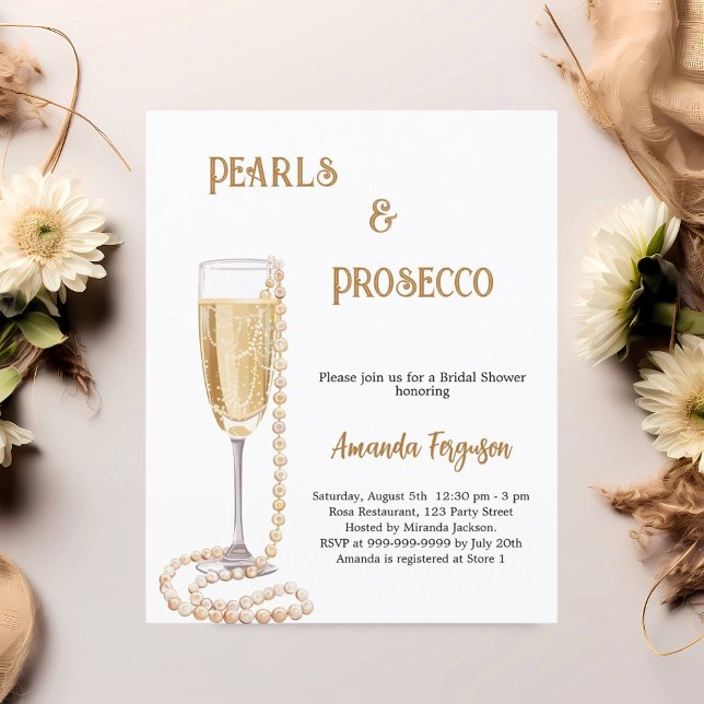 Papier Pearls Prosecco bulle nuptiale douche invitation (Créateur téléchargé)
