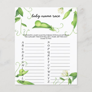 Papier Peas baby shower - Baby name race game