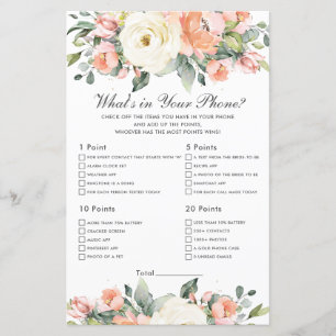 Papier Pêcher la Fête des mariées florale Ce qui est dans