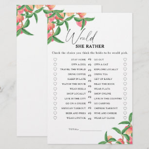 Papier Pêches - Plutôt jeu de baby shower pour la mariée