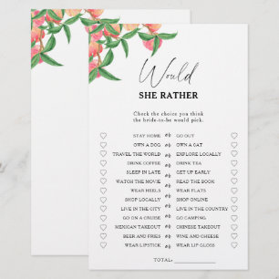 Papier Pêches - Plutôt jeu de Baby Shower pour la mariée