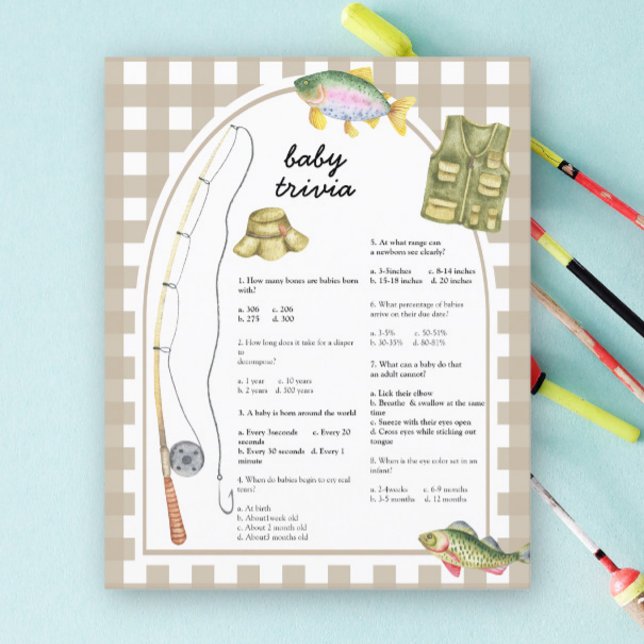 Papier Pêcheur - Trivia bébé | Jeu baby shower (Créateur téléchargé)