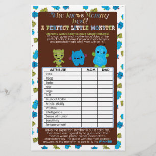 Papier PeekaBoo Monsters Baby shower Jeu parfait bébé