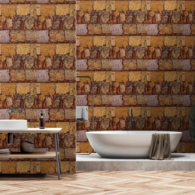Papier Peint 2' x 12' Brick Patterned Textured Vinyl Wallpaper  (Salle de bain)