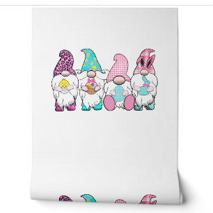 Papier Peint 4 Gnomes de Pâques Pastel Printemps Bunny Oreilles