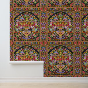 Papier Peint 60s fleurs florales vintages peel perse et bâton