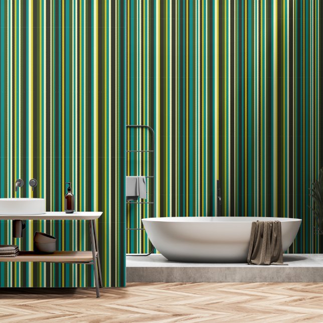Papier Peint 70 rayures (Salle de bain)