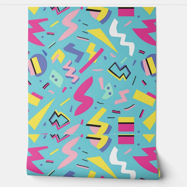 Papier Peint 90s Retro Pop Art Motif (Déroulement)