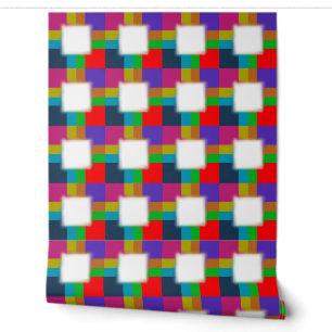 Papier peint à carreaux multicolores moderne en gr
