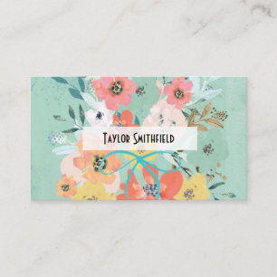papier peint à fleurs carte de visite