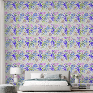 Papier peint à motif étoile-fleur aquarelle coloré