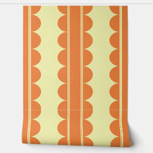 Papier peint à motif festonné orange brûlé