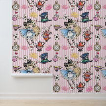 Papier peint à rayures roses pour une fête à thé f