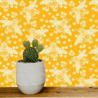 Abeille de miel jaune et blanc