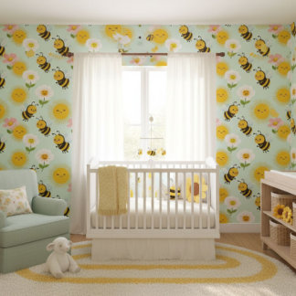 Papier Peint Abeilles bourdon bourdonnant et soleil