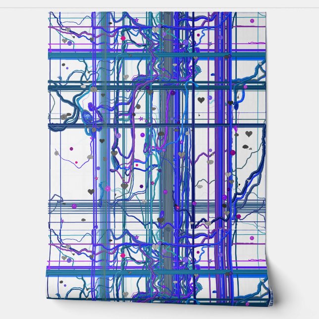 Papier Peint Abstract Floral Murals Pattern Wallpaper  (Déroulement)