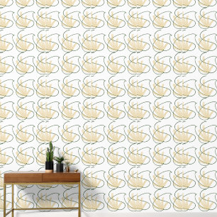 Papier Peint Abstrait Élégant avec Tourbillon d'Or
