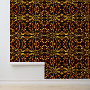 Papier Peint Abstrait Golden Srars Black and Gold Motif